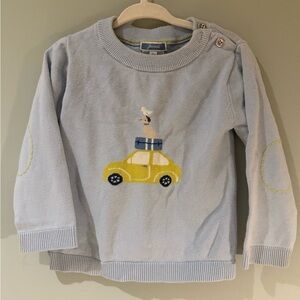 Jacadi Light Blue Sweater with Yellow Car Design